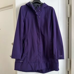 Purple fleece lined raincoat